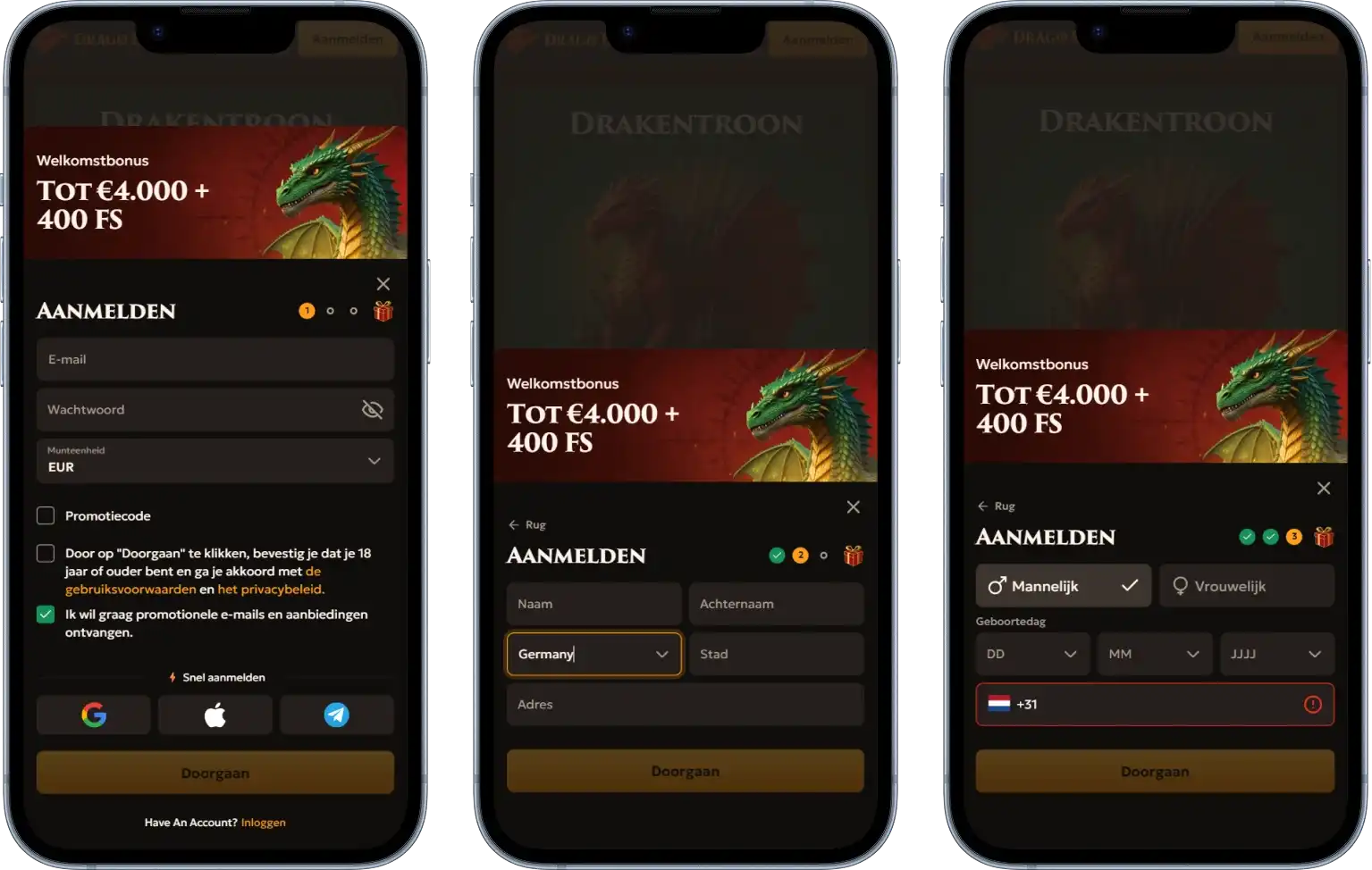 Registratieproces bij DragoBet